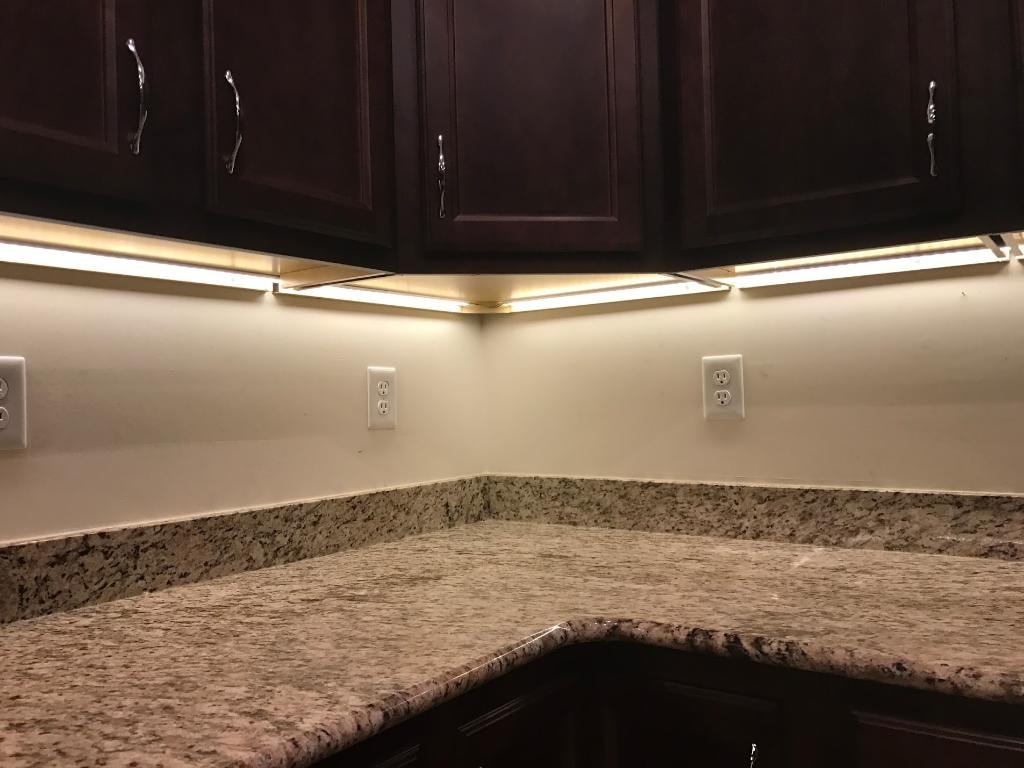 Under counter lighting installation — Virginia Beach kitchen